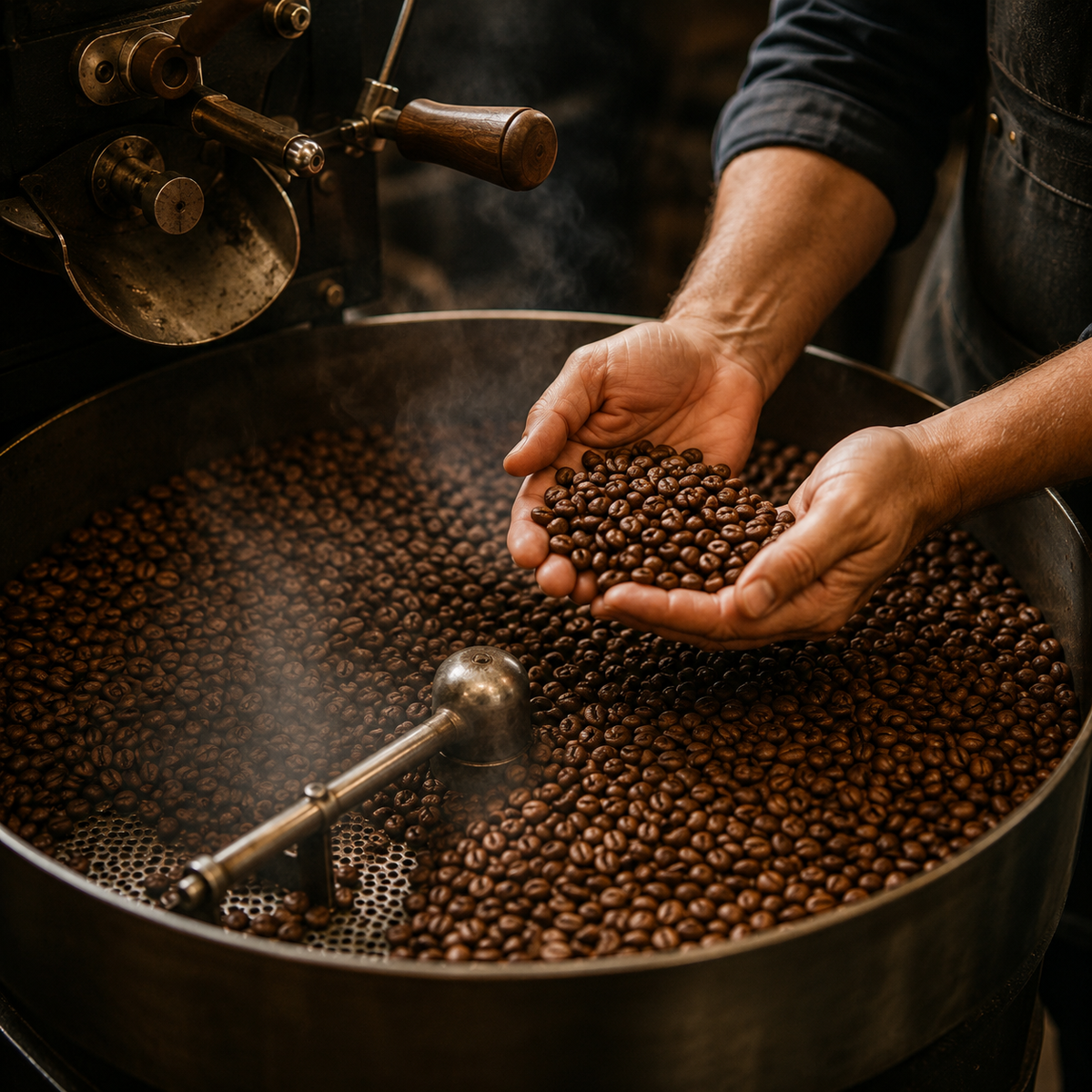 Small-batch hand-roasted coffee beans